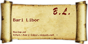 Bari Libor névjegykártya